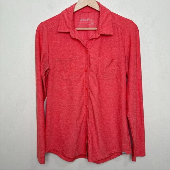 Eddie Bauer Womens Size Small Button Collar Wicking Pocket Long Sleeve  Top - Picture 3 of 14